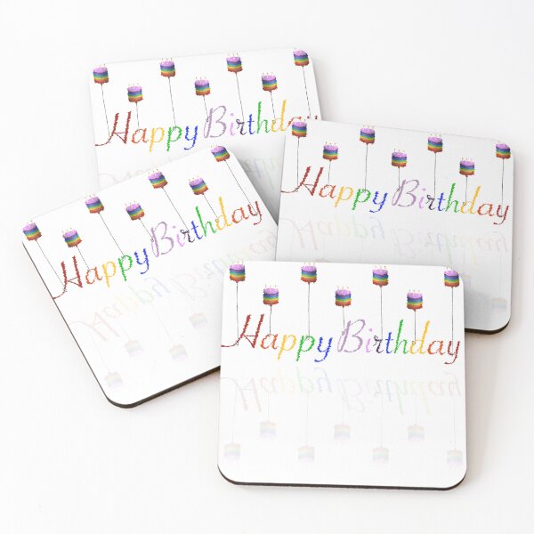 Item preview, Happy Birthday Rainbow Cakes designed and sold by Flower Guard.