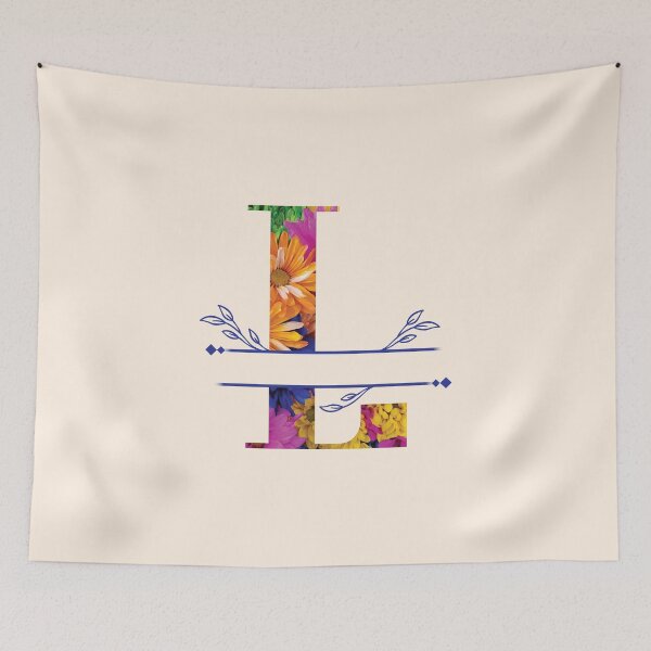 Item preview, Monogram...L... Vibrant Floral designed and sold by CHASAcreative.