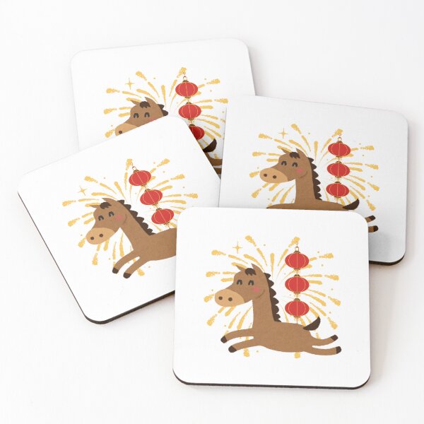 Item preview, Happy new year horse Chinese zodiac Cute horse lunar new year Chinese new year snake zodiac year of the horse sticker good fortune designed and sold by LaundrySalt.