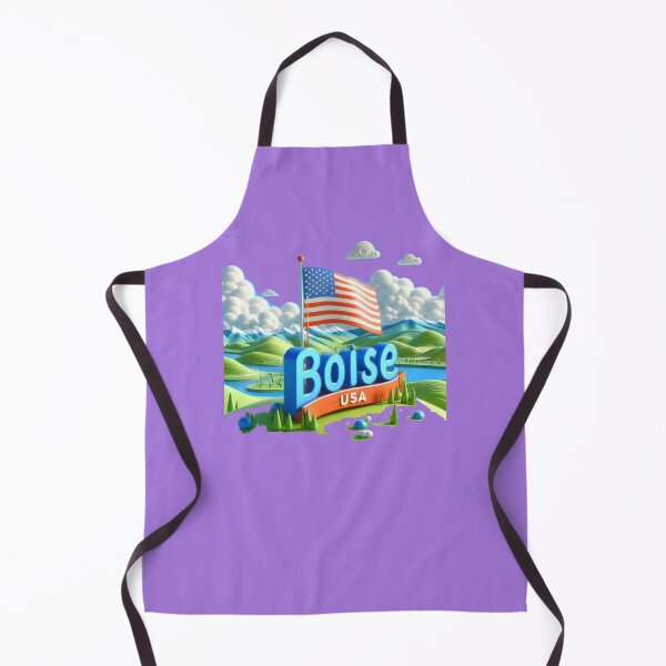 Item preview, Boise USA Cute 3D Landscape Label with American Flag,  designed and sold by PaintMeWorld.
