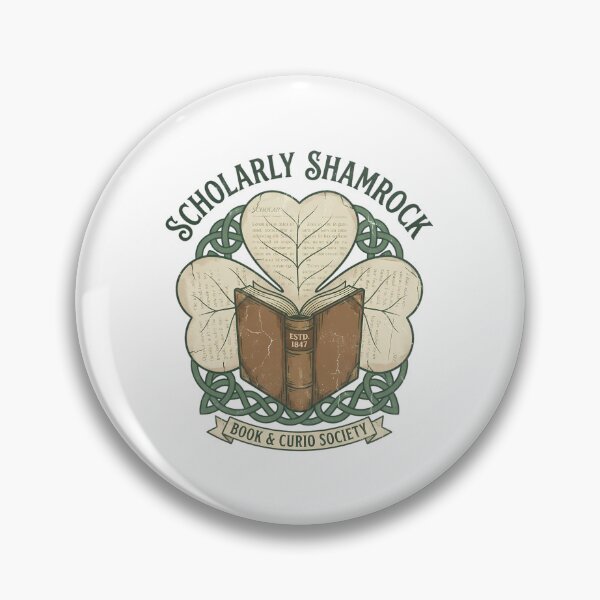 Item preview, Scholarly Shamrock Estd 1847 Book & Curio Society Vintage Illustration designed and sold by chattsuede.