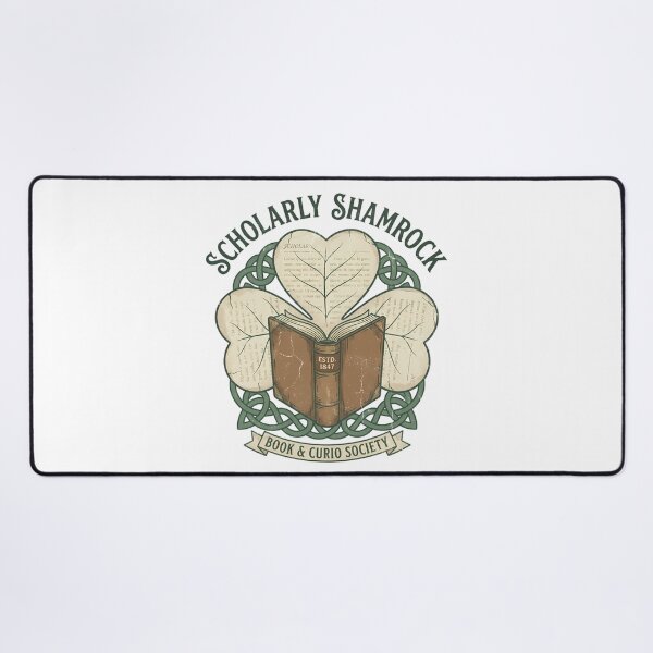 Item preview, Scholarly Shamrock Estd 1847 Book & Curio Society Vintage Illustration designed and sold by chattsuede.