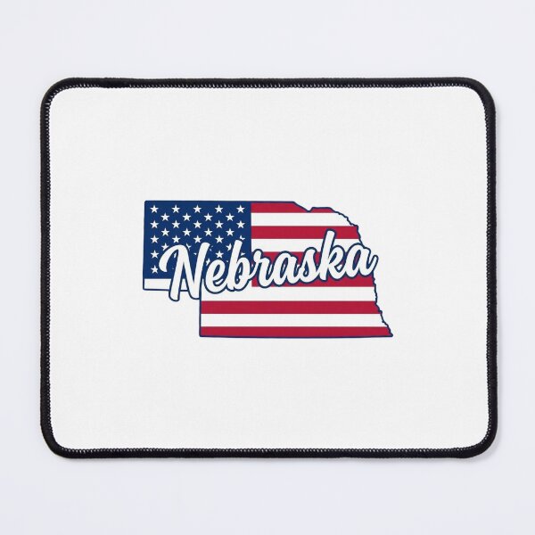 Item preview, Nebraska State American Flag Outline – Patriotic Pride Script designed and sold by Paper Drip.