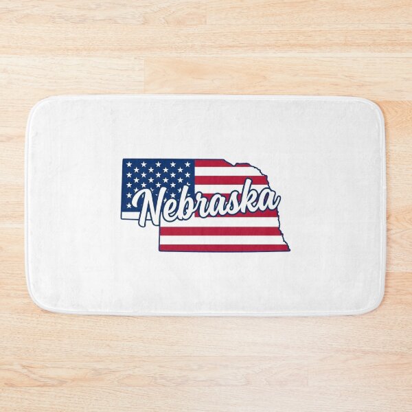 Item preview, Nebraska State American Flag Outline – Patriotic Pride Script designed and sold by Paper Drip.