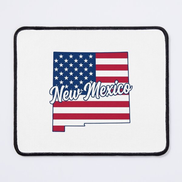 Item preview, New Mexico State American Flag Outline – Patriotic Pride Script designed and sold by Paper Drip.
