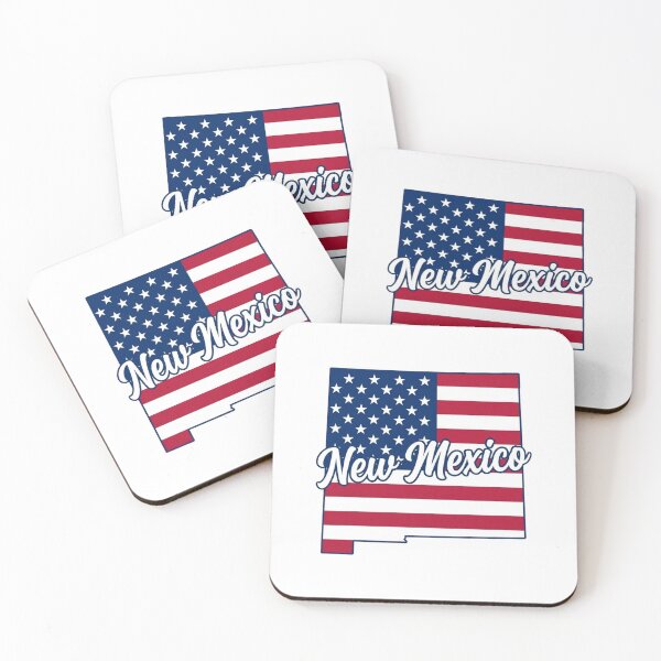 Item preview, New Mexico State American Flag Outline – Patriotic Pride Script designed and sold by Paper Drip.