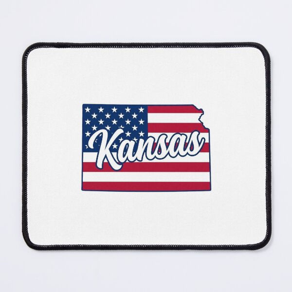 Item preview, Kansas State American Flag Outline – Patriotic Pride Script designed and sold by Paper Drip.