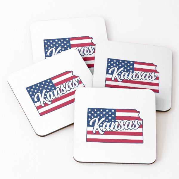 Item preview, Kansas State American Flag Outline – Patriotic Pride Script designed and sold by Paper Drip.