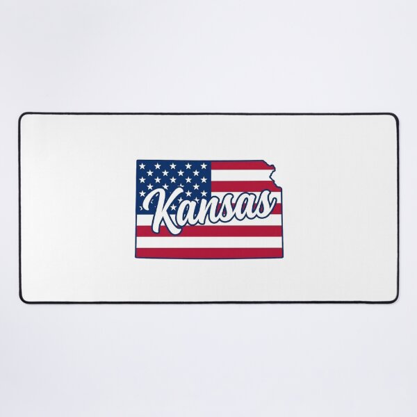 Item preview, Kansas State American Flag Outline – Patriotic Pride Script designed and sold by Paper Drip.