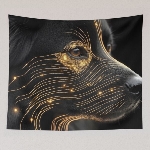 Item preview, Australian Shepherd Dog Golden Energy Flow Portrait designed and sold by mildaclairmo.