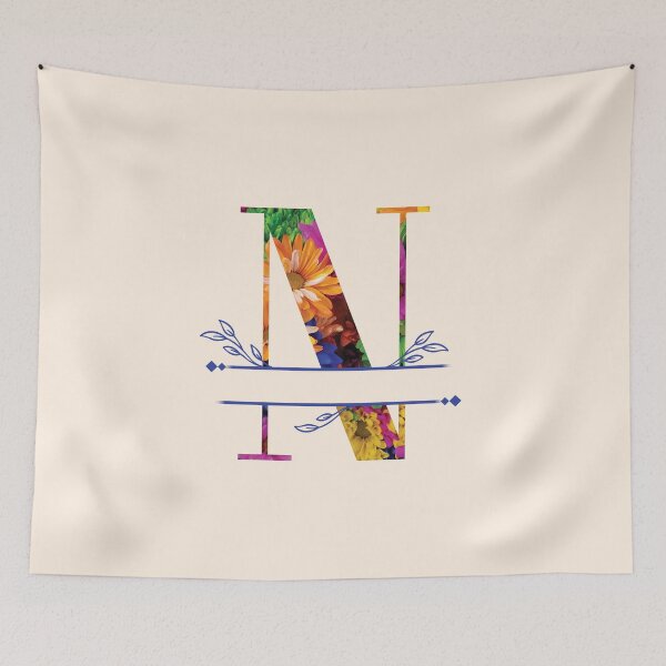 Item preview, Monogram...N... Vibrant Floral designed and sold by CHASAcreative.