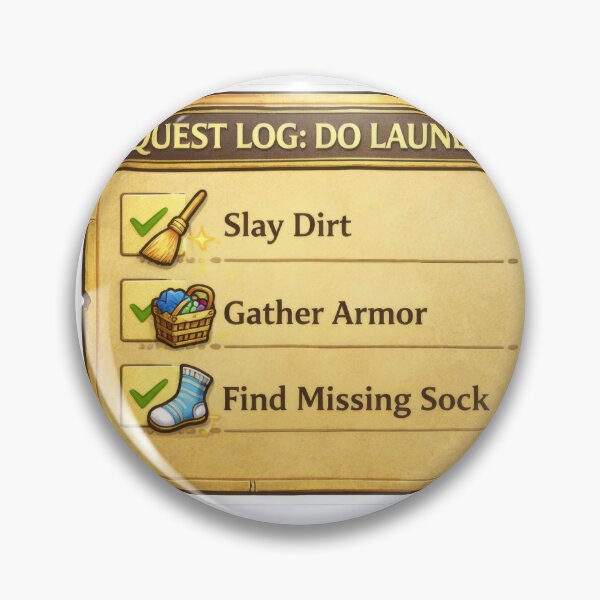 Item preview, Quest Log Do Laundry Fantasy Gaming Chores designed and sold by jgvisualarts.