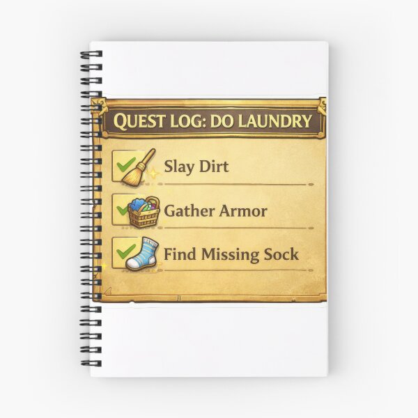 Item preview, Quest Log Do Laundry Fantasy Gaming Chores designed and sold by jgvisualarts.