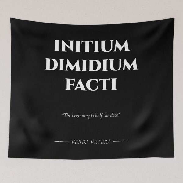 Item preview, Initium Dimidium Facti – Latin Quote About Beginnings designed and sold by BrushRushX.