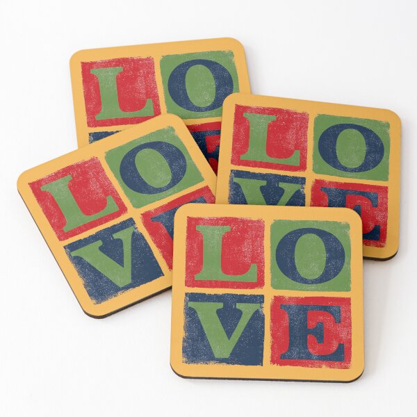 Item preview, Love Distressed Letters Square designed and sold by sheprint.