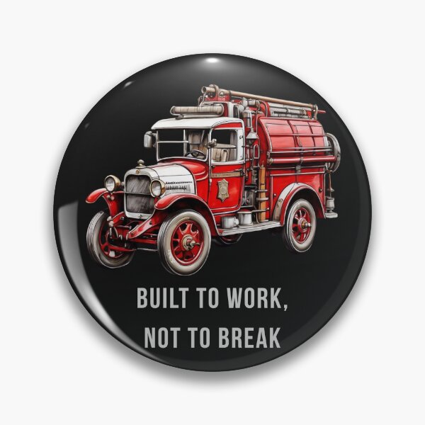 Item preview, Vintage Fire Truck – Built to Work, Not to Break - For Dark Backgrounds designed and sold by PAPIRO SIGLO XXI.