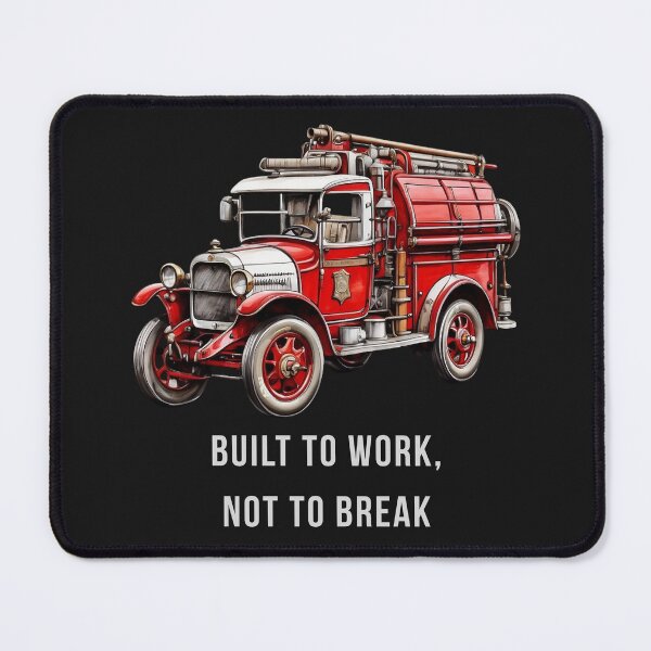 Item preview, Vintage Fire Truck – Built to Work, Not to Break - For Dark Backgrounds designed and sold by PAPIRO SIGLO XXI.