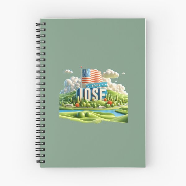 Item preview, Boise USA Cute 3D Landscape Label with American Flag,  designed and sold by PaintMeWorld.