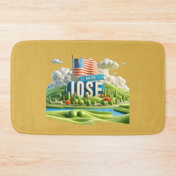 Item preview, Boise USA Cute 3D Landscape Label with American Flag,  designed and sold by PaintMeWorld.