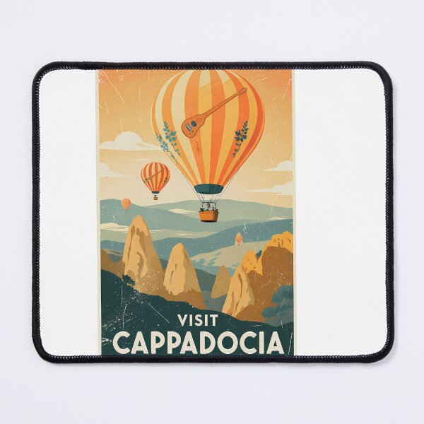 Item preview, Vintage Cappadocia Travel Poster - Anatolian Saz Art designed and sold by etuvibes.