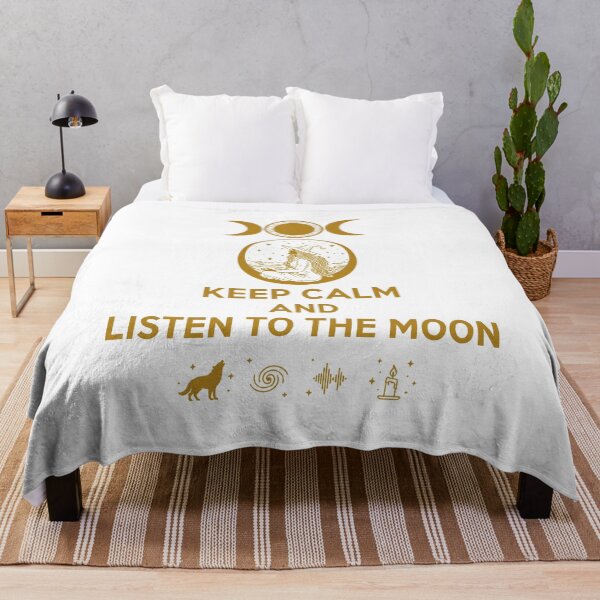 Item preview, Keep Calm and Listen to the Moon – Celestial Witchy Art designed and sold by WildWeave.