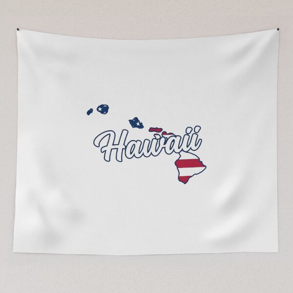 Item preview, Hawaii State American Flag Outline – Patriotic Pride Script designed and sold by Paper Drip.