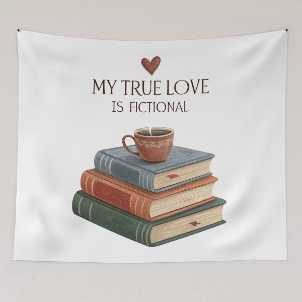 Item preview, my true love is fictional coffee and bool lovers  designed and sold by GogoGrove.