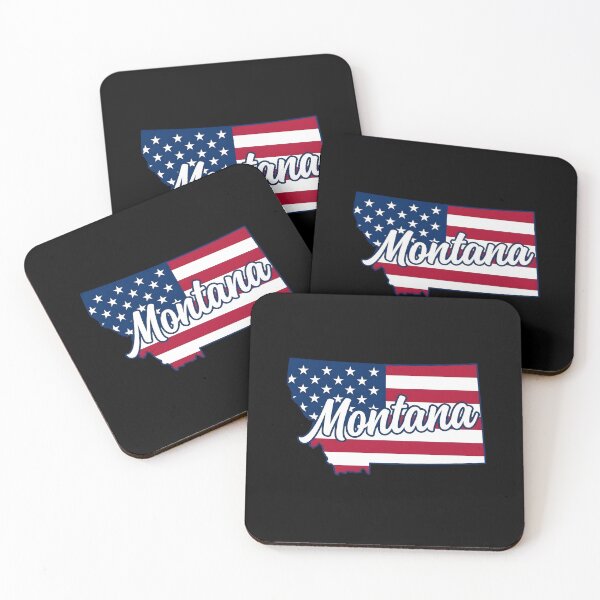 Item preview, Montana State American Flag Outline – Patriotic Pride Script designed and sold by Paper Drip.