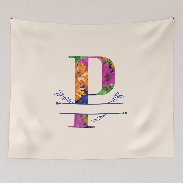 Item preview, Monogram...P... Vibrant Floral designed and sold by CHASAcreative.