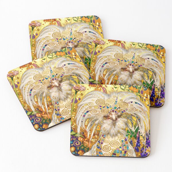 Item preview, Gustav Klimt Polish Chicken in Flower Garden designed and sold by Vicky Brago-Mitchell®.