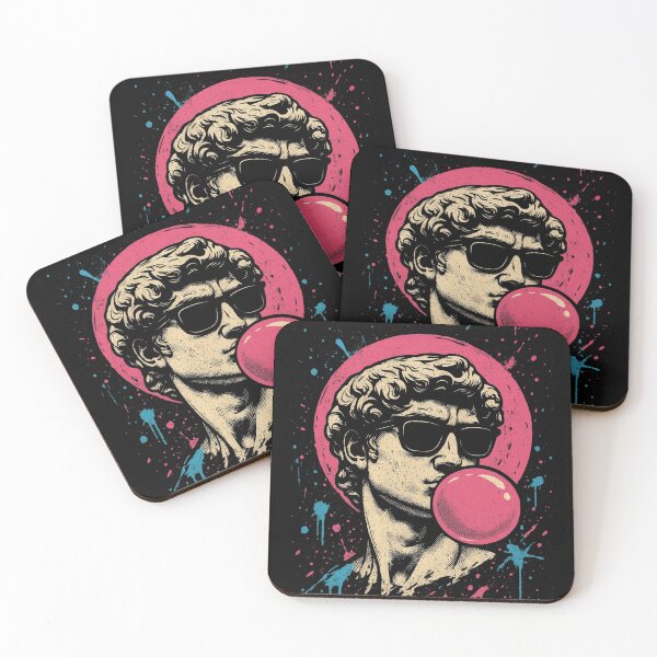 Item preview, Cool David Statue Pink Bubblegum & Sunglasses Pop Art designed and sold by hussain-dz.