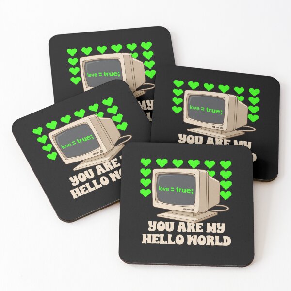 Item preview, You Are My Hello World Retro Computer Coder Valentine designed and sold by LinaValearte.