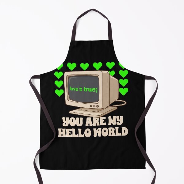 Item preview, You Are My Hello World Retro Computer Coder Valentine designed and sold by LinaValearte.