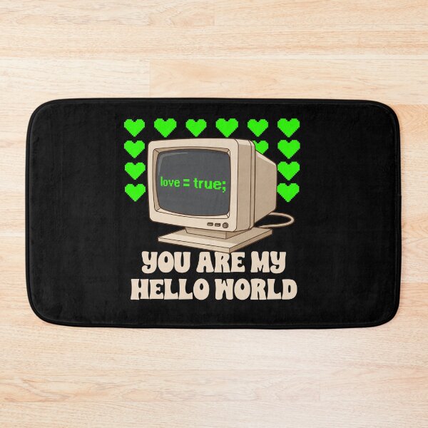 Item preview, You Are My Hello World Retro Computer Coder Valentine designed and sold by LinaValearte.