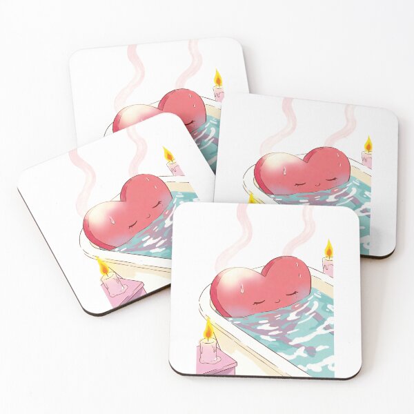 Item preview, Heart shape relaxes in warm bath surrounded by candles at home on a quiet evening designed and sold by SpaceartLilu.