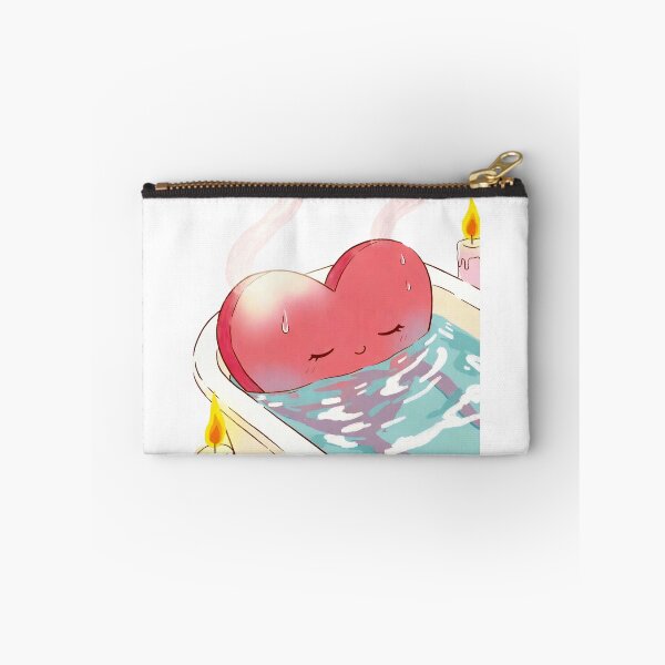 Item preview, Heart shape relaxes in warm bath surrounded by candles at home on a quiet evening designed and sold by SpaceartLilu.