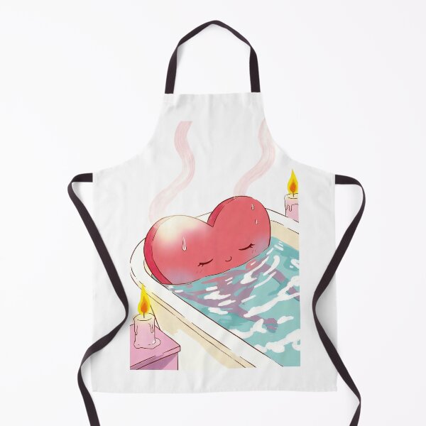 Item preview, Heart shape relaxes in warm bath surrounded by candles at home on a quiet evening designed and sold by SpaceartLilu.