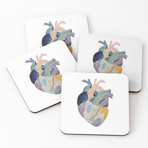 Item preview, Heart illustration showing human anatomy with colorful details on organs and vessels in a simple design designed and sold by SpaceartLilu.