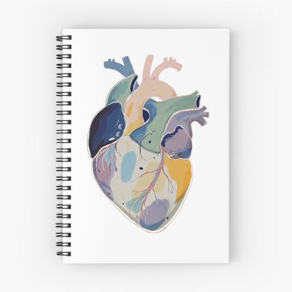 Item preview, Heart illustration showing human anatomy with colorful details on organs and vessels in a simple design designed and sold by SpaceartLilu.