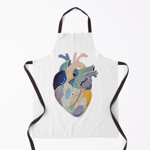 Item preview, Heart illustration showing human anatomy with colorful details on organs and vessels in a simple design designed and sold by SpaceartLilu.