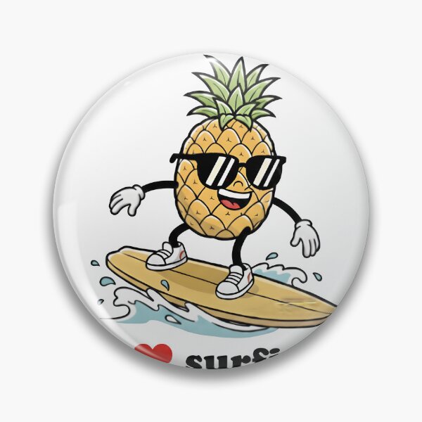 Item preview, Happy pinneaple surfing at the beach designed and sold by frutifashion.