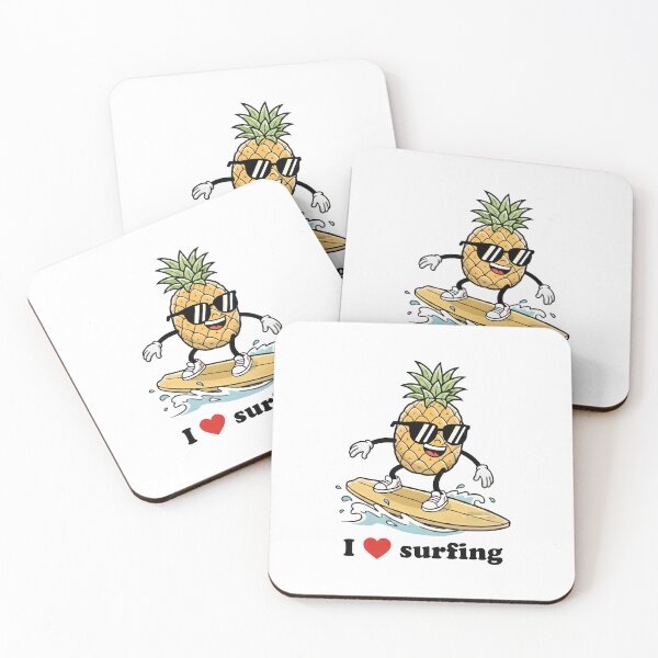 Item preview, Happy pinneaple surfing at the beach designed and sold by frutifashion.