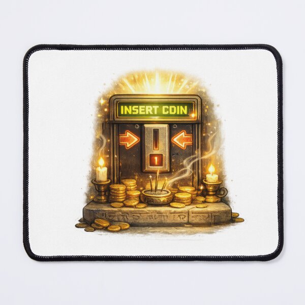 Item preview, Insert Coin Arcade Gaming Retro Golden Machine designed and sold by jgvisualarts.
