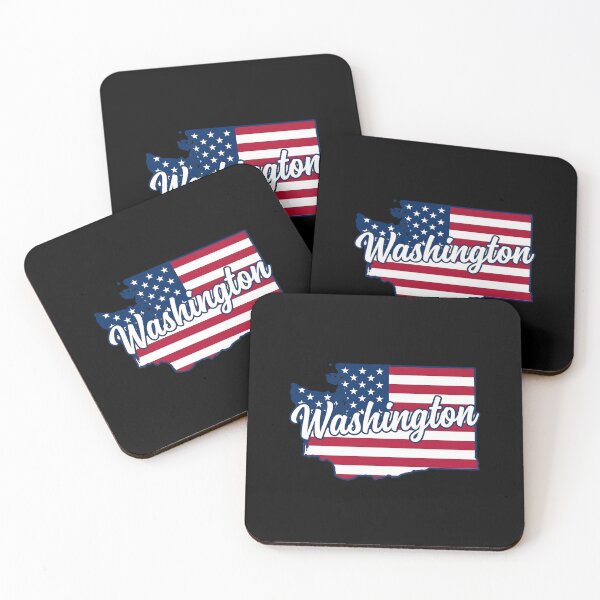 Item preview, Washington State American Flag Outline – Patriotic Pride Script designed and sold by Paper Drip.