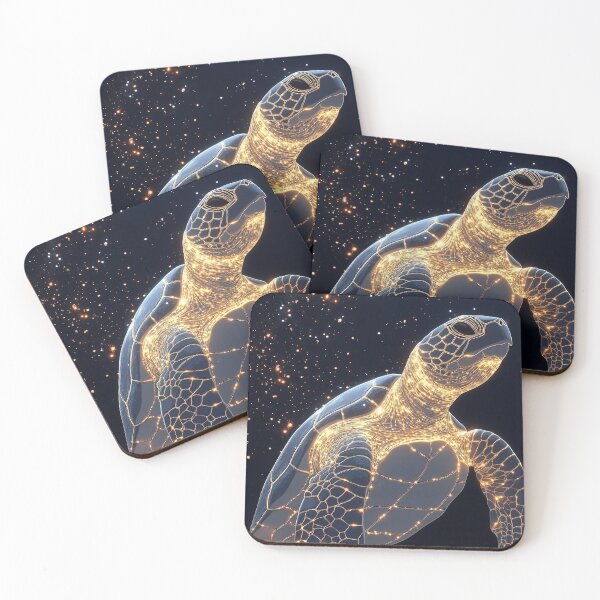 Item preview, Sea Turtle Gold Cosmic Starlight Celestial Constellation Glow Galaxy Shell designed and sold by mildaclairmo.