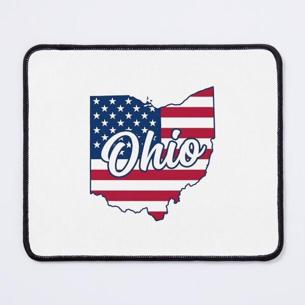 Item preview, Ohio State American Flag Outline – Patriotic Pride Script designed and sold by Paper Drip.