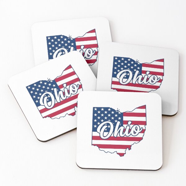 Item preview, Ohio State American Flag Outline – Patriotic Pride Script designed and sold by Paper Drip.