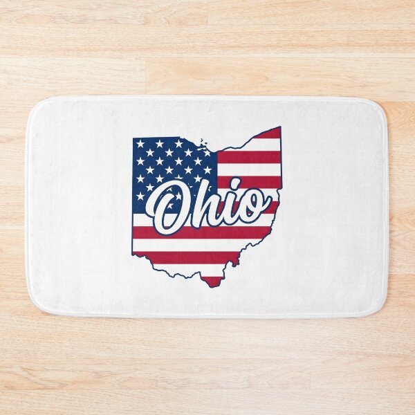 Item preview, Ohio State American Flag Outline – Patriotic Pride Script designed and sold by Paper Drip.