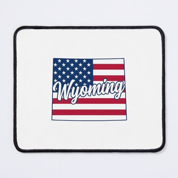 Item preview, Wyoming State American Flag Outline – Patriotic Pride Script designed and sold by Paper Drip.