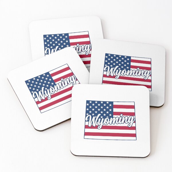 Item preview, Wyoming State American Flag Outline – Patriotic Pride Script designed and sold by Paper Drip.
